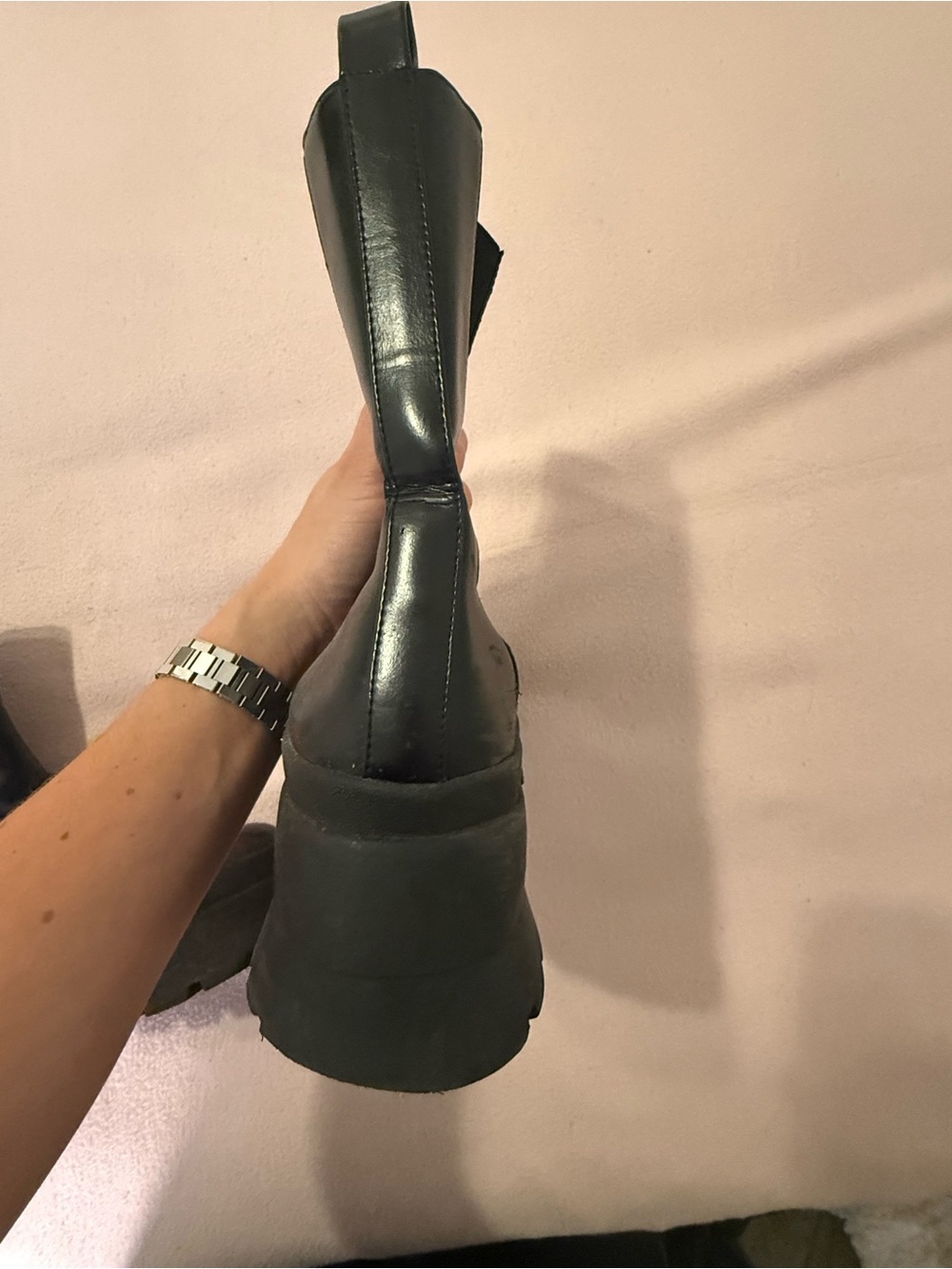 Zara Black Chunky Platform Chelsea Boots - Picture 5 of 10